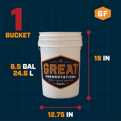 6.5 Gallon Fermenting Bucket - BPA Free Food Grade Fermentation Bucket without Lid - Multi-purpose Reusable Brewing Container with Handle - Fermenter For Home Brewing Enthusiasts - size: Bucket Only