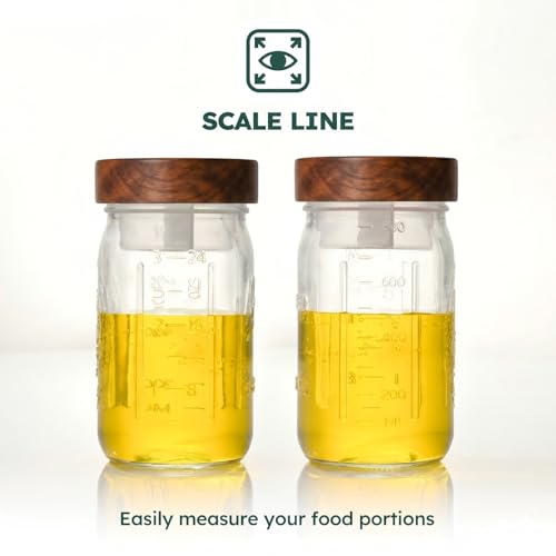 4 Pack 32 oz Glass Jars, Wide Mouth Mason Jars with Acacia Wood Airtight Lids for Food Storage, Snacks, Meal Prep & Lunch Leakproof - color: 4 Pack - Acacia Wood