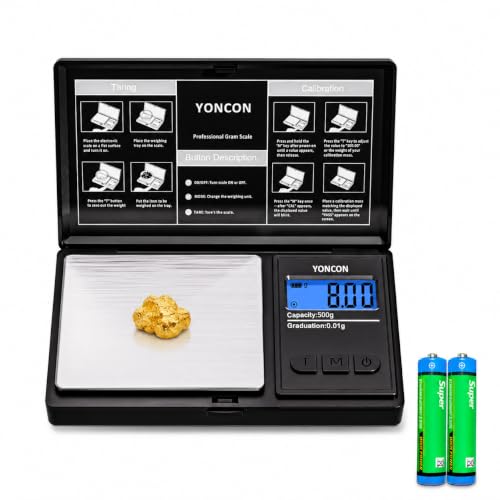 Gram Scale- 500g Ultra-Precise Digital Scale .01 Gram Accuracy for Jewelry, Diamonds, Gold & Silver, Portable Pocket Scale with LCD Display, Tare Function - Perfect for Jewelers & Collectors