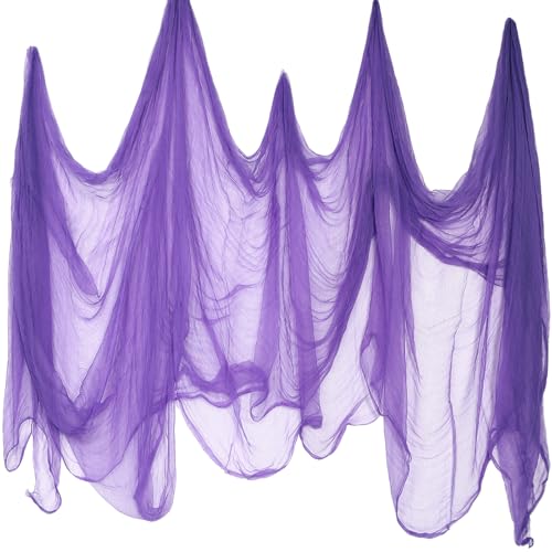 Boao Halloween Cheese cloth 29.92 x 590.55 Inch Purple Cheesecloth Roll for Crafts Large Cotton Muslin Gauze Fabric for Halloween Outdoor & Indoor Spooky Decoration - color: Purple, size: 29.92 x 590.55 Inch