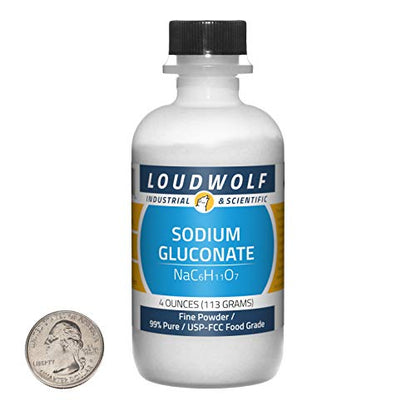 Sodium Gluconate/Fine Powder / 4 Ounces / 99+% Pure/USP-FCC Food Grade