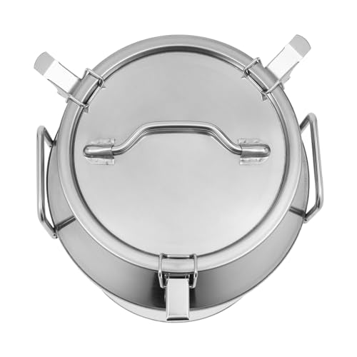 40L/10.5 Gallon Milk Can, Heavy Duty Metal Iced Bucket, Food Grade Stainless Steel Milk Jug with Sealed Lid and Carry Handle, for Wine Oil Grains Storage Container