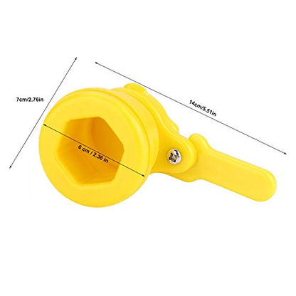 Honey Gate Valve for Extractor,Honey Extractor Tap for 5 Gallon,Durable Nylon Bee Hive Honey Harvesting Equipment,Beekeeping Extractor Bottling Equipment,Beekeeper Tool(Yellow)