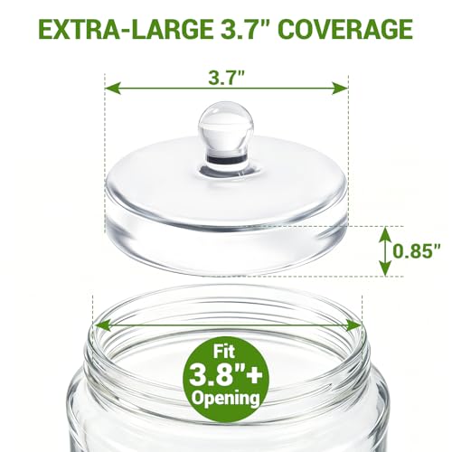 3-Pack Glass Fermentation Weights for Gallon Jars – 3.7 Inch Wide Mouth Fermenting Weights with Easy-Grip Handle, Heavy 12-13oz Each for Sauerkraut, Kimchi, Pickles