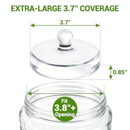 3-Pack Glass Fermentation Weights for Gallon Jars – 3.7 Inch Wide Mouth Fermenting Weights with Easy-Grip Handle, Heavy 12-13oz Each for Sauerkraut, Kimchi, Pickles