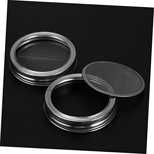 2pcs Stainless Steel Sprouting Screen Lids for Wide Mouth Mason Jars Fermentation Lids Mesh Strainer - size: Size 3