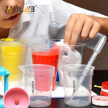 ULAB Scientific Stackable Graduated Plastic Beakers, Vol.2000ml(68oz), with Easy-to-Read Printings in Black, UBP1015 - style: Vol.2000ml with black printings