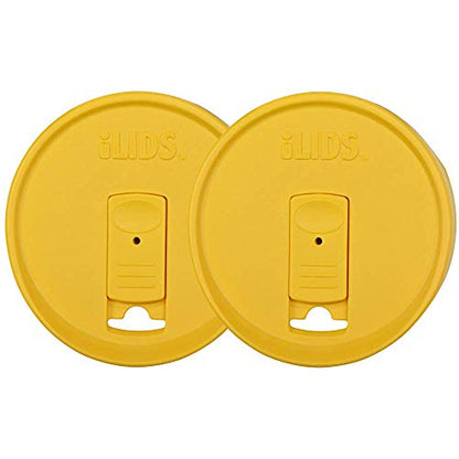 Mason Jar Drink Lid, Wide Mouth, USA Made, Yellow, Pack of 2 - color: Yellow