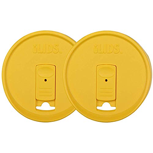 Mason Jar Drink Lid, Wide Mouth, USA Made, Yellow, Pack of 2 - color: Yellow