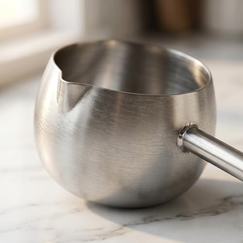 Kitchen Stainless Steel Soup Ladle - 10.6” Heat-Long Handle Oil Dipping Spoon for Soups Stews & Sauces Heat-Resistant Rust-Proof (280ml) - color: Silver