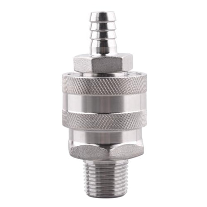DERNORD 1/2 Inch Stainless Steel Quick Disconnect Set - Beer Brewing Connector Kit (Barb Male/MPT Female)