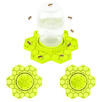 2Pcs Silicone Bee Water Station & Feeder for Regular & Wide Mason Jars, Versatile Garden Bee Waterer & Outdoor Bee Feeder, Durable, Essential for Backyard Garden Beekeeping