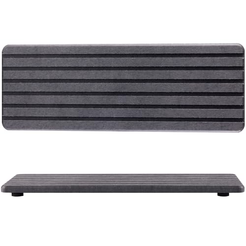 NiuYichee 2 PCS Water Absorbent diatomite Coasters, 12.2" x 4" Water Absorbing Stone Tray for Sink, Stone Drying mat for Kitchen Counter, Stone soap Tray Used for Hand Soaps & toiletries & Plants - color: Dark Grey, size: 12.2 x 4 inches