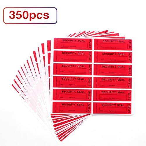 350pcs Tamper Evident Proof Security Warranty Void Total Transfer Seals/Stickers High Security Tamper for Reusable Package Serial Numbers(1 x 3.35Inches,red) - style: red 350