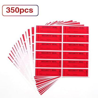 350pcs Tamper Evident Proof Security Warranty Void Total Transfer Seals/Stickers High Security Tamper for Reusable Package Serial Numbers(1 x 3.35Inches,red) - style: red 350