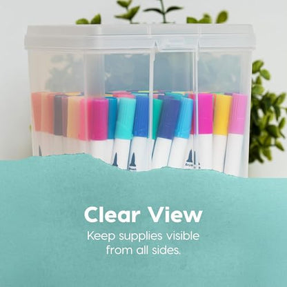 IRIS USA Vertical Plastic Flip Top Storage Containers Bins with Lids for Pantry, Home, Office, Organization, Medium, Stackable Hinged Organizer with Latches, Clear, 20 Pack - size: Medium - 20 Pack