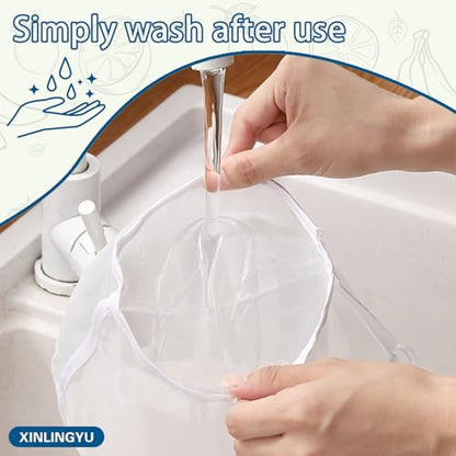 6 PCS Cheese Cloth Filling Squeeze Bags Reusable Straining Bags | Vegetable, Soy Milk, Dumpling Fillings,Nut Milk Bag Reusable for Straining Oat Milk, Celery Juice Nut Bag