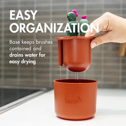 Boon Cacti Bottle Cleaning Brush Set, Terracotta , 4 Piece Set - size: 4 Piece Set, style: Terracotta Set