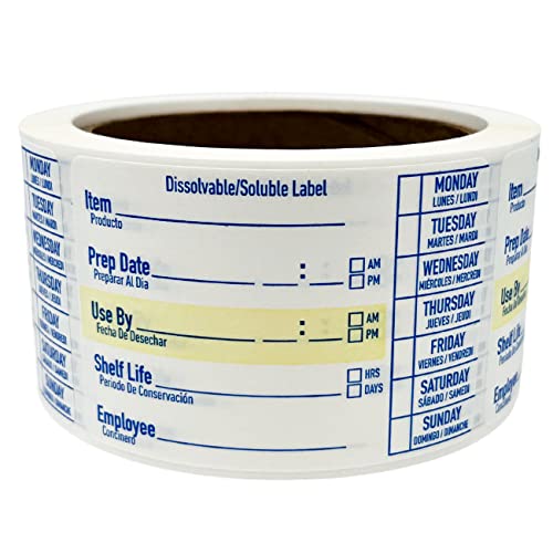 2x3 Dissolvable Food Labels, 250 Label Stickers, Bottle Labels for Storage Bins, Sticker Labels for Food containers, (250, Blue) - color: Blue, size: 250 Count