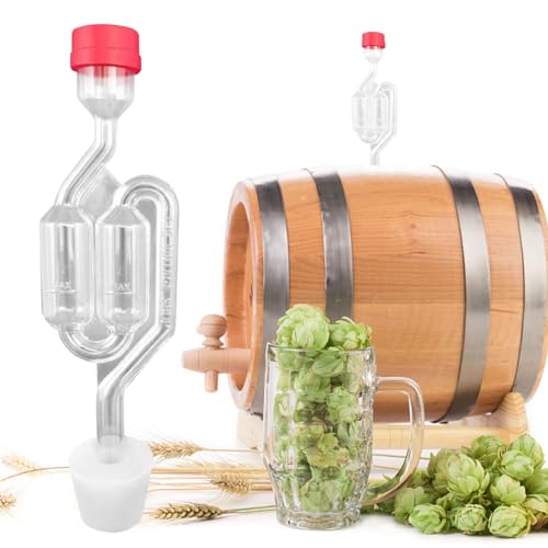 2pcs Fermentation Airlock, Brewing Airlock Plastic, Fermentation Valve Bubbler Airlocks, Exhaust Valve Beer Making Vent Air Lock With Cap Reusable Wine Fermentation
