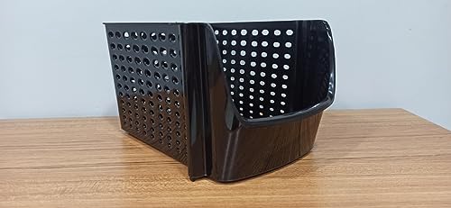 Skywin Small Stackable Storage Bins Toy Organizer & Storage, 4 Pack - Black | Sturdy Plastic, Easy Stacking, Breathable & Open Front Design, Toy Storage Organizer for Kids Room & Home Organization