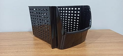 Skywin Small Stackable Storage Bins Toy Organizer & Storage, 4 Pack - Black | Sturdy Plastic, Easy Stacking, Breathable & Open Front Design, Toy Storage Organizer for Kids Room & Home Organization