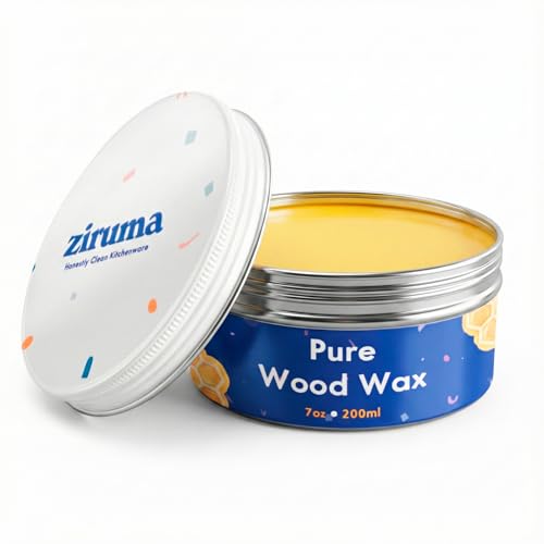 Non-Toxic Wood Wax, Mineral Oil Free, Made of Beeswax & Natural Oils, 7 oz | Petroleum-free. Food-safe. Restores wood. Protects from moisture & stains. Beeswax, flaxseed & lemon oil. For wood surfaces.
