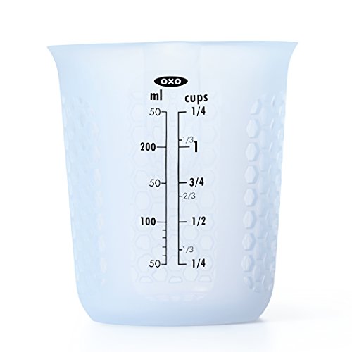 OXO GG 1 CUP SQUEEZE & POUR SILICONE MEASURING CUP, CLEAR - size: 1 Cup, style: Cup