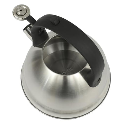 Mr. Coffee Armidale 2.5QT Whistling Tea Kettle, Large Brushed Stainless Steel Kettle for Stovetop, Durable Fast-Boil Tea Pot - color: Brushed Satin (Armidale), size: 2.6 Quarts