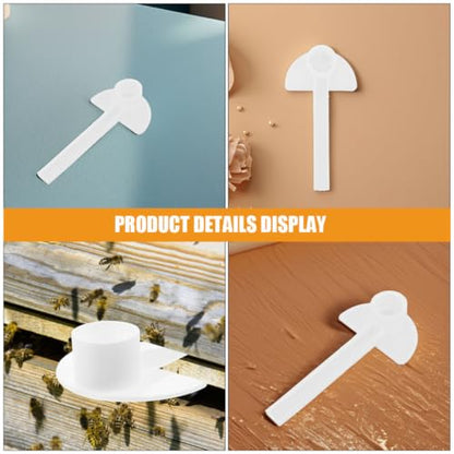 Alasum 10pcs Bee Water Feeding Tools for Beekeeping, Plastic Beehive Feeder Station with Convenient and Practical Design for Farm and Home Beekeeping