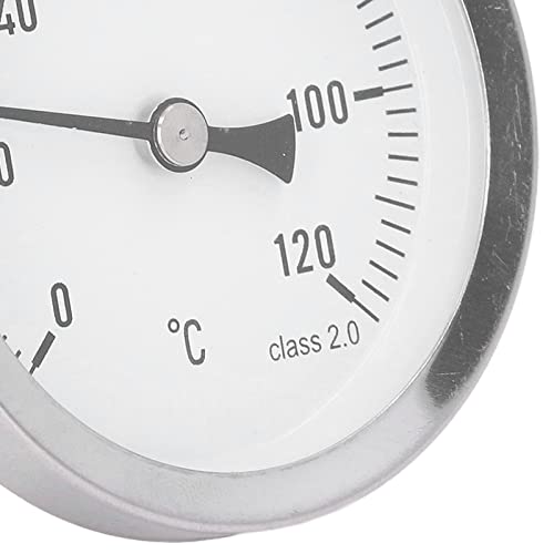 63MM Dial Thermometer, Temperature Measurement Range 0～120℃, IP55 Waterproof, Bimetallic Pointer Type Thermometer for Textile, Medicine, Barbecue and Other Industries
