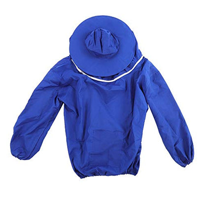 Beekeeping Tools Suits,Breathable Adult Anti Bee Veil Suit Beekeeping Protective Clothing Beekeeper Protective Outfit Upper Body Beekeeping Jacket with Veil Hood Ventilated (Blue) - color: Blue