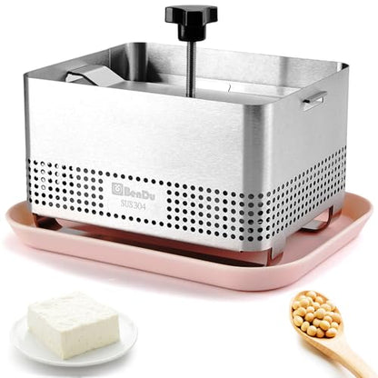 Tofu Press Stainless Steel, Paneer Maker with Upgraded Deep-Press Design, Improves Tofu Flavor and Texture, for Homemade Tofu, Paneer Press and Cheese Press, Multi-Functional Kitchen Tool, BPA Free - size: L