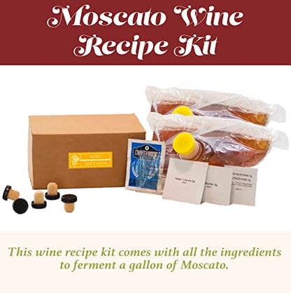 Craft A Brew - Moscato Wine Recipe Kit - 1 Gallon - Ingredients for Home Brewing Wine - Wine Making Ingredients and Supplies - style: Moscato