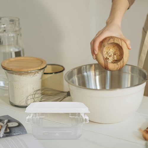UKCOCO Square Food-grade Plastic Storage Bucket with Lid 2l, Airtight Kitchen Rice Container for Pantry Organization and Food Storage