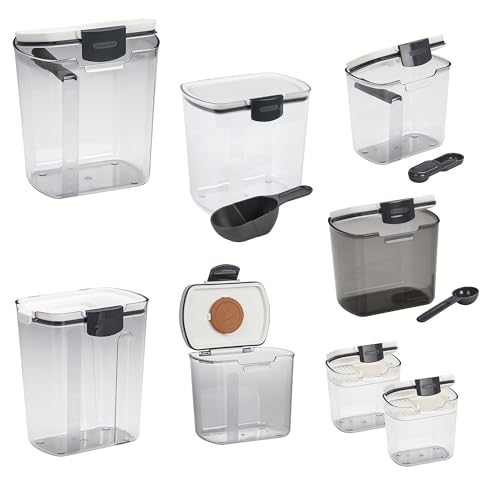 Progressive ProKeeper Baker's Airtight Kitchen Storage Canister Container Set for Flour, Sugar & More, Keeps Ingredients Fresh, with Accessories (Multicolor, 8- Piece) - color: Multicolor, size: 8- Piece