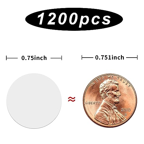 1200 Pieces 0.75 Inch Clear Transparent Round Waterproof Sticker,Envelope Tab Sealer and Retail Package Round Clear Seal Labels Self Adhesive Stickers - color: Clear, size: 0.75 inch-1 roll