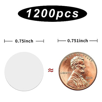 1200 Pieces 0.75 Inch Clear Transparent Round Waterproof Sticker,Envelope Tab Sealer and Retail Package Round Clear Seal Labels Self Adhesive Stickers - color: Clear, size: 0.75 inch-1 roll