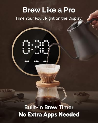 INTASTING Electric Kettle, Gooseneck Electric Kettle, ±1℉ Temperature Control, BPA-Free Stainless Steel Inner, Quick Heating, for Pour Over Coffee, Brew Tea, Boil Hot Water, 1500W/0.9L Dark Grey - color: Grey