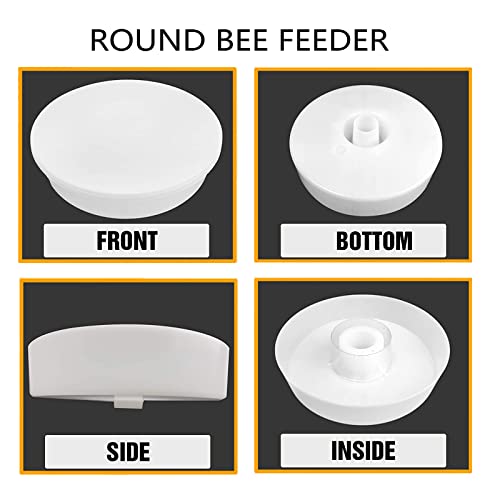 Aukbeefun 2 Pcs Rapid Round Bee Feeder White Bee Hive Top Feeder Professional Beekeeping Equipment