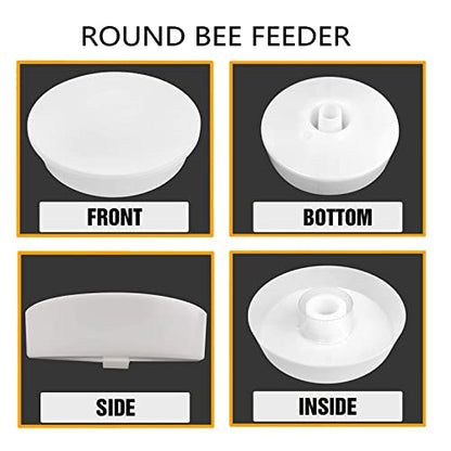Aukbeefun 2 Pcs Rapid Round Bee Feeder White Bee Hive Top Feeder Professional Beekeeping Equipment