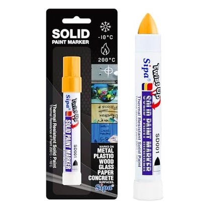 Sipa Permanent Solid Paint Markers, Twist Long-Lasting Paint Pens for Window, Wood,Metal and Glass Marker, 1 Pack (Yellow) - color: Yellow