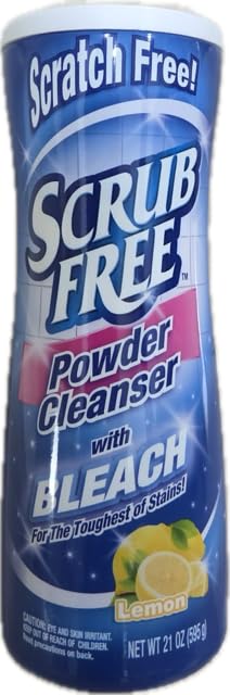 Powder Cleanser With Bleach- Lemon Scented- Scratch Free, Scrub Free- (3 pk Total 63 ounces)