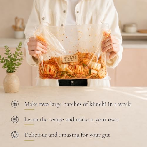 Kimchi Making Kit By OurHands - Fermentation Kit to Make Your Own Vegan Kimchi With Seaweed, Korean Pepper Flakes and Recipes