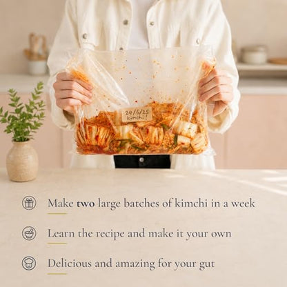 Kimchi Making Kit By OurHands - Fermentation Kit to Make Your Own Vegan Kimchi With Seaweed, Korean Pepper Flakes and Recipes