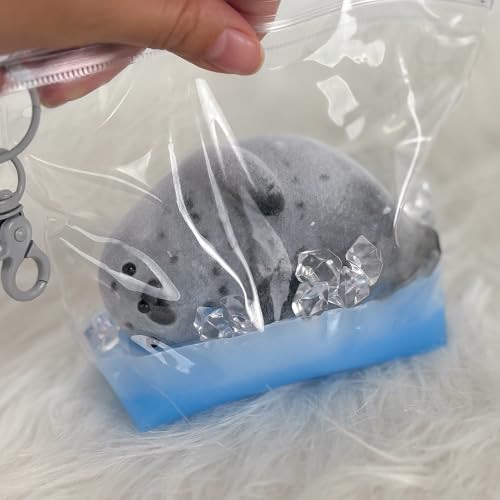 Taba Squishy Kit Big Seal Silicone Mold 6''+Liquid Gel+Flocking Cute Animal Making Set - color: 6" Seal