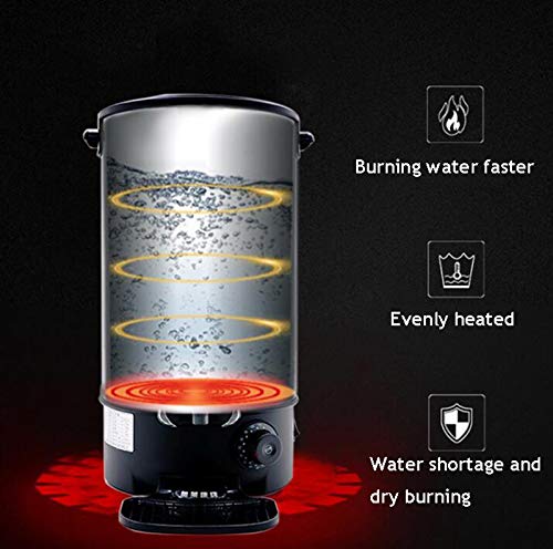 INTBUYING Stainless Steel Large Capacity Commercial 110V Hot Water Dispense Boiler Instant Boiling Machine Heater Electric Kettle Temperature Control for Coffee Tea with Faucet Tap-15.4L - size: 16.3 Quarts