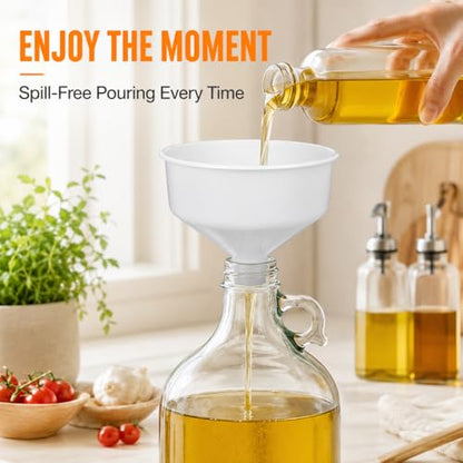 Cabilock Large Kitchen Funnel Wide Mouth Plastic Funnel for Beer Oil Beverage Filling Spill-Free Pouring Tool 10.43 Inch Food Grade Material
