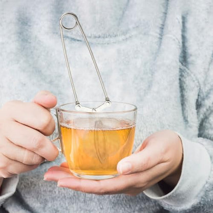 Yinder 30 Pcs Loose Leaf Tea Infuser Stainless Steel Mesh Snap Tea Ball Strainers with Handle Metal (Silver) - color: Silver