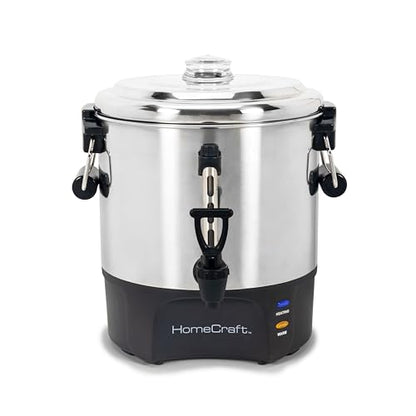 Homecraft 40-Cup Beverage Urn – Quick Brew Stainless Steel Coffee Maker – Drip-Free Spout, Reusable Filter – For Events, Parties, Large Gatherings – Stainless Steel - style: 40 Cup